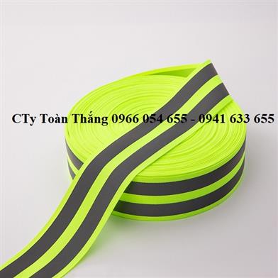 Phản quang xanh chuối 2 sọc ghi