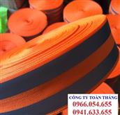 Phản quang vải màu cam 2 sọc ghi