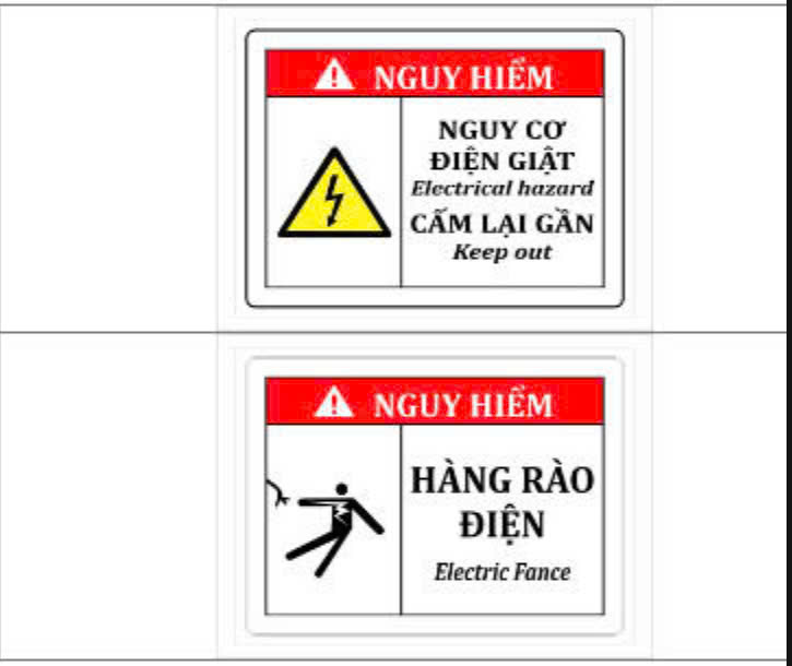 Biển cảnh báo nguy hiểm điện