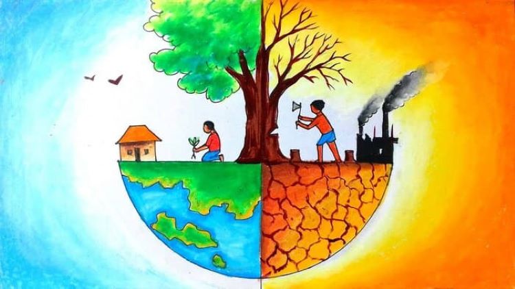 Vẽ tranh bảo vệ môi trường bằng giấy a3
