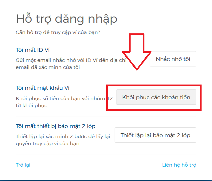 Khôi phục ví bitcoin