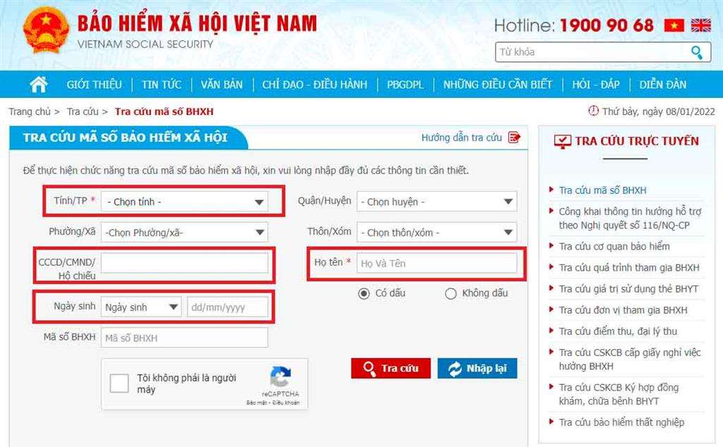 Không nhớ số sổ bảo hiểm xã hội